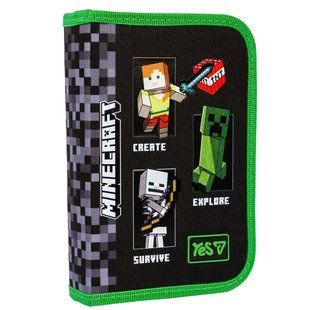Пенал 1 отделение с 1 отворотом Yes HP-03 Minecraft Reality 533733
