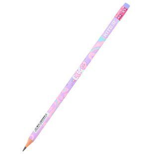 Карандаш простой графитный KITE мод 056 c ластиком Rainbow Catcorn K24-056-2