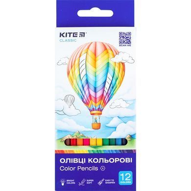 Олівці кольорові 12шт Kite Classic K-051