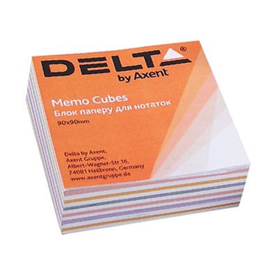 Бумага для заметок-куб 90*90мм 500л. цветная Delta Mix D8014