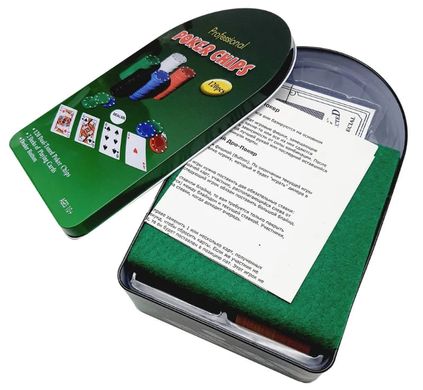 Набор Poker Game Set 120ps в металлической коробке 1040-2