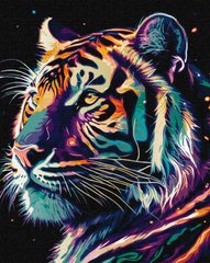 Картина по номер. на холсті 40*50см Идейка КН6527 Фантастичний тигр, з фарбами металiк