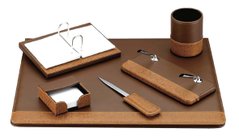 Настольный набор кожзам Optima Cabinet 6 предметов, коричневый O36471