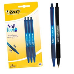 Кулькова ручка BIC Soft Feel Clic Grip блістер 3шт 83739*, Синий