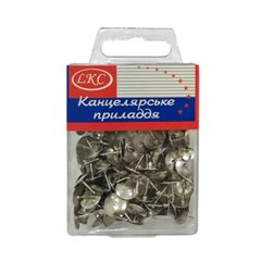 Кнопки-гвозди LKC 100шт серебро в пластиковом футляре 1026
