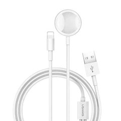 СЗУ Сетевое зарядное устройство Wireless US-CC076 2в1 USB Charging Cable iPhone and Apple Watch White CC076WH01