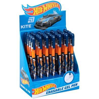Гелева ручка Пиши-стирай Kite мод 068 Hot Wheels пише синім HW25-068, кульковий накінечник