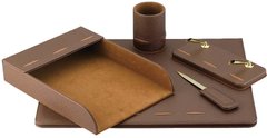 Настольный набор кожзам Optima Cabinet 5 предметов, коричневый O36472