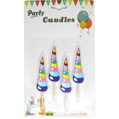 Свічки-набір для торта Party Candles 4 свічки Ріг Єдиноріга 031529
