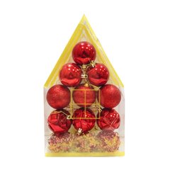 Набор новогодних украшений Лидер 'Шары 12шт' D6см 4 вида красные 63-2119-R