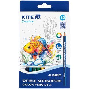 Карандаши цветные 12шт Kite Creative Jumbo K-048