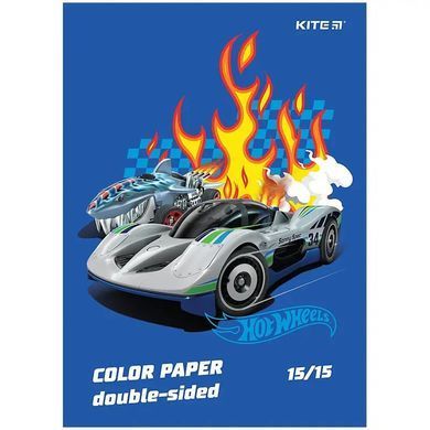 Папір кольоровий А4 15арк двосторонній Kite мод 250 Hot Wheels HW24-250
