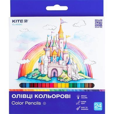 Карандаши цветные 24шт Kite Classic K-055