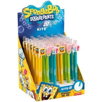 Гелева ручка Пиши-стирай Kite мод 352 Sponge Bob пише синім SB25-352, ігольчатий накінечник