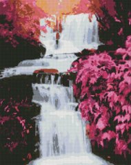 Алмазная живопись мозаика по номерам на холсте - 40*50см Идейка АМО7236 Тропический водопад