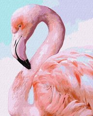 Картина раскраска по номерам на холсте - 40*50см Идейка КН4397 Розовый фламинго