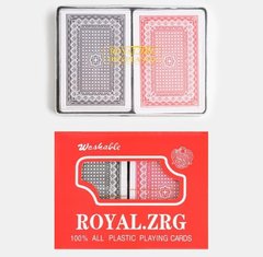 Карты игральные 2 колоды 54 карты пластиковые, в пластиковой упаковке LUX Washable Y067/3164