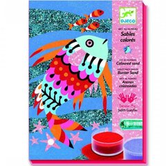 Набір для творчості DJECO малювання кольоровим піском і блискітками Райдужні рибки DJ08661