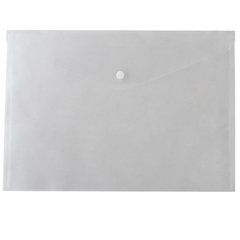 Папка-конверт А4 з кнопкою BUROMAX прозорий 3926, Білий