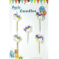 Свічки-набір для торта Party Candles 5 свічок Єдиноріжки 031253