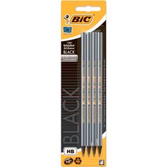 Олівець графітний BIC Evolution Black HB без гумки 4шт блістер 896016