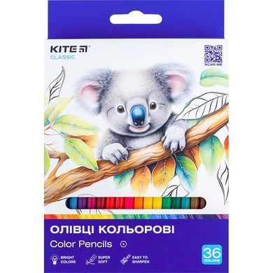 Олівці кольорові 36шт Kite Classic K-057