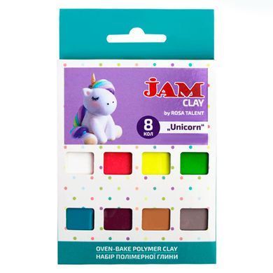 Глина полимерная Jam Clay набор 8шт по 20г Unicorn 5059009