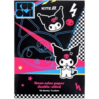 Папір кольоровий А4 10арк Kite мод 252 Kuromi неон HK24-252-2