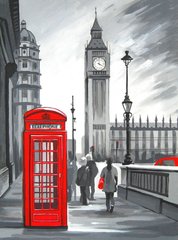 Картина раскраска с контурами на холсте 30*40см Rosa хлопок, акрил Города, Лондон