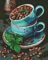 Алмазна мозаїка по номерам на холсті 40*50см Идейка АМО7486 Ароматні кавові зерна