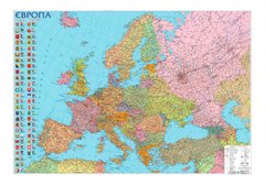 Карта Политическая карта Европы 110*77см ламинация/планки М1:5400000