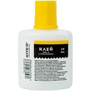 Клей ПВА Kite з пензликом 40мл K22-134 Dogs