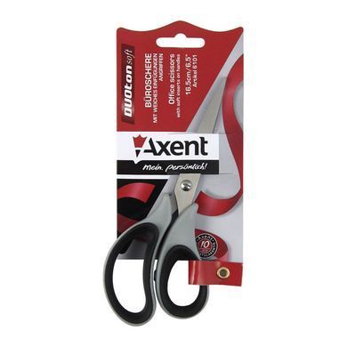 Ножиці Axent Duoton Soft 21см сіро-чорні 6102-01-А