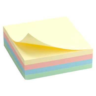 Папір для нотаток-куб з липким шаром 75*75мм 250арк пастель мікс Delta D3350
