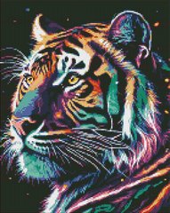 Алмазная живопись мозаика по номерам на холсте - 40*50см Идейка АМО7742 Фантастический тигр с голограммными стразами
