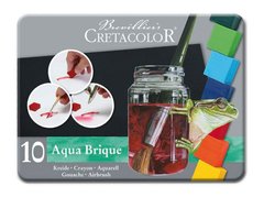 Краски акварельные Aqua Brique 10 цв + спонж, Cretacolor Aqua Brique 41510