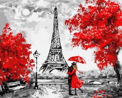 Картина раскраска по номерам на холсте - 40*50см Идейка КН4819 Дождливый Париж