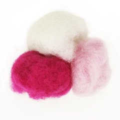 Набор шерсти для валяния кардочесанной Розовые оттенки 3 цв.*10 г Rosa Talent 1203372