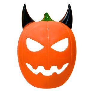 Маска Тыква с рогами карнавальная Хеллоуин (Halloween) 24см 7123