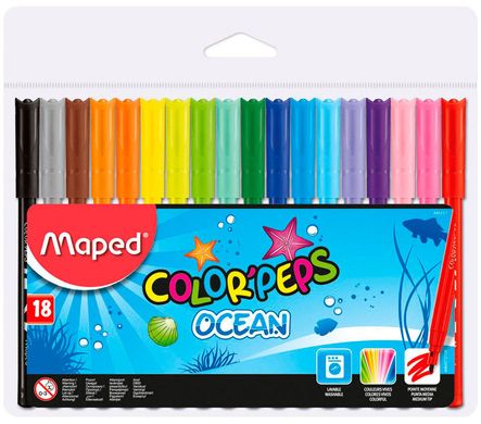 Фломастеры 18цв. Maped Ocean MP.845721