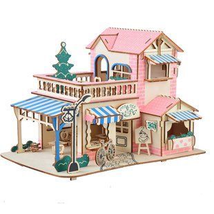 Модель 3D дерев'янна сборна WoodCraft XE-G044H Романтичне кафе 34,4*23,2*22,3см