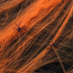 Хэллоуин Паутина для Halloween с пауками Оранжевая 23-166