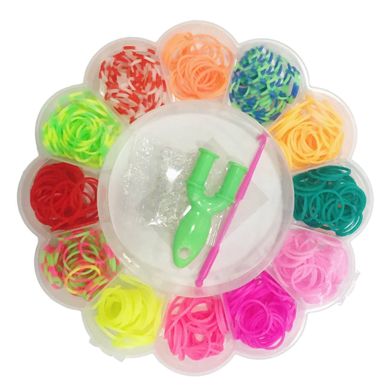 Набор для плетения резинками Rainbow Loom Bands 550шт. + крючок +аксессуары Цветок 594-3