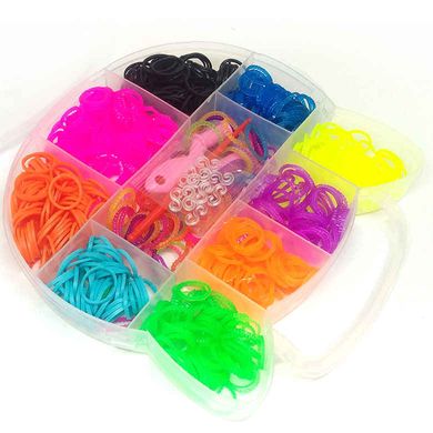 Набір для плетіння з гумок Rainbow Loom 500шт. + гачок + рогатка Kitti №08-500