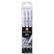 Гелева ручка Sakura набір BASIC WHITE БЕЛАЯ 3 розміри (05-08-10) POXPGBWH3C