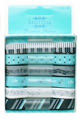 Набір стрічок з тканини Fantasia ribbon 'Музичний подарунок' 6 шт, 1м