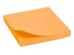 Папір для нотаток з липким шаром 75*75 80арк яскраво-помаранчова Axent 2414-15A