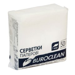 Серветки BuroClean 24*24см /50шт. білі 10100202