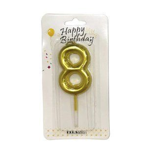Свічки для торта Цифра-8 6см HD0088/YY13g-8 золото