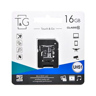 Картка памяті MicroSDHC 16GB T&G class 10 (adapter SD) TG-16GBSD10U1-01